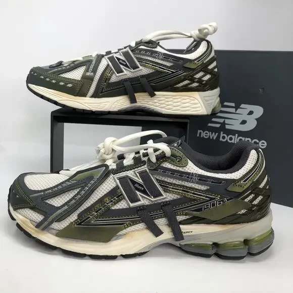 New Balance 1906A Unisex W12.5/M11 Green Mesh Lace Up Casual Sneaker - Picture 2 of 14